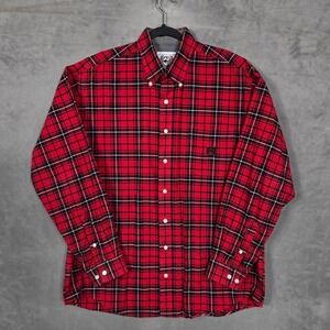 Cinch Shirt Men Medium oversized  Red Black Plaid Long Sleeve Western